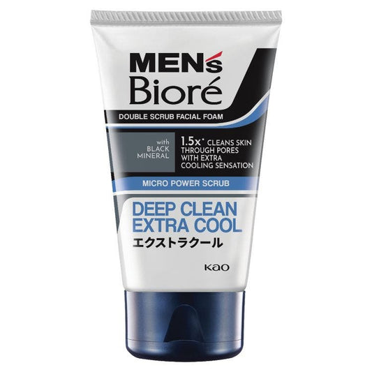 Biore Men Double Scrub Extra Cool Facial Foam 100G