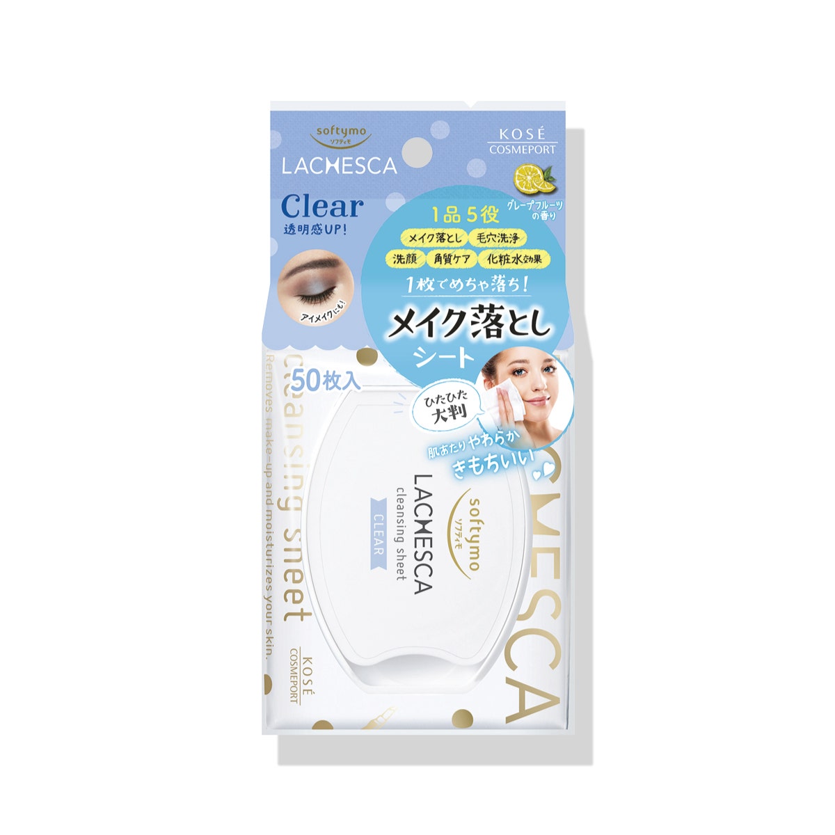 Kose Cosmeport Softymo Lachesca Cleansing Sheet Clear 50S