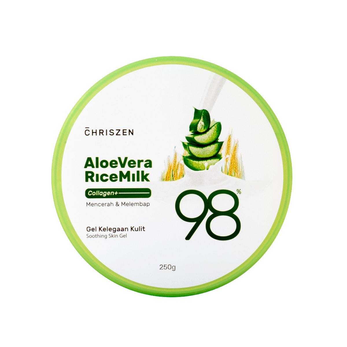 Chriszen Aloe Vera Rice Milk Collagen Soothing Skin Gel 250G