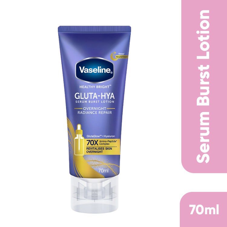 Vaseline Healthy Bright Gluta-Hya Serum Burst Lotion Overnight Radiance Repair 70Ml