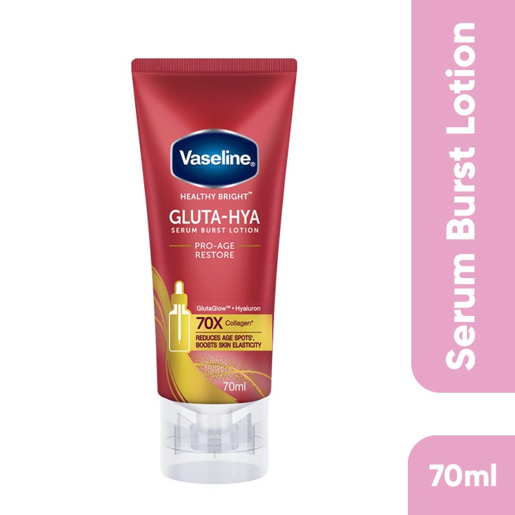 Vaseline Healthy Bright Gluta-Hya Serum Burst Lotion Pro-Age Restore 70ml