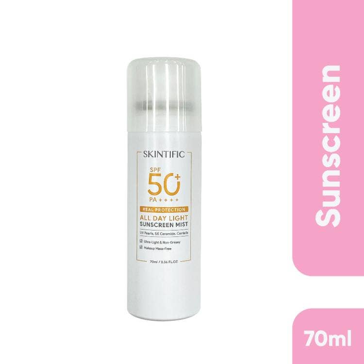 Skintific All Day Light Sunscreen Mist SPF 50 PA++++ 70Ml