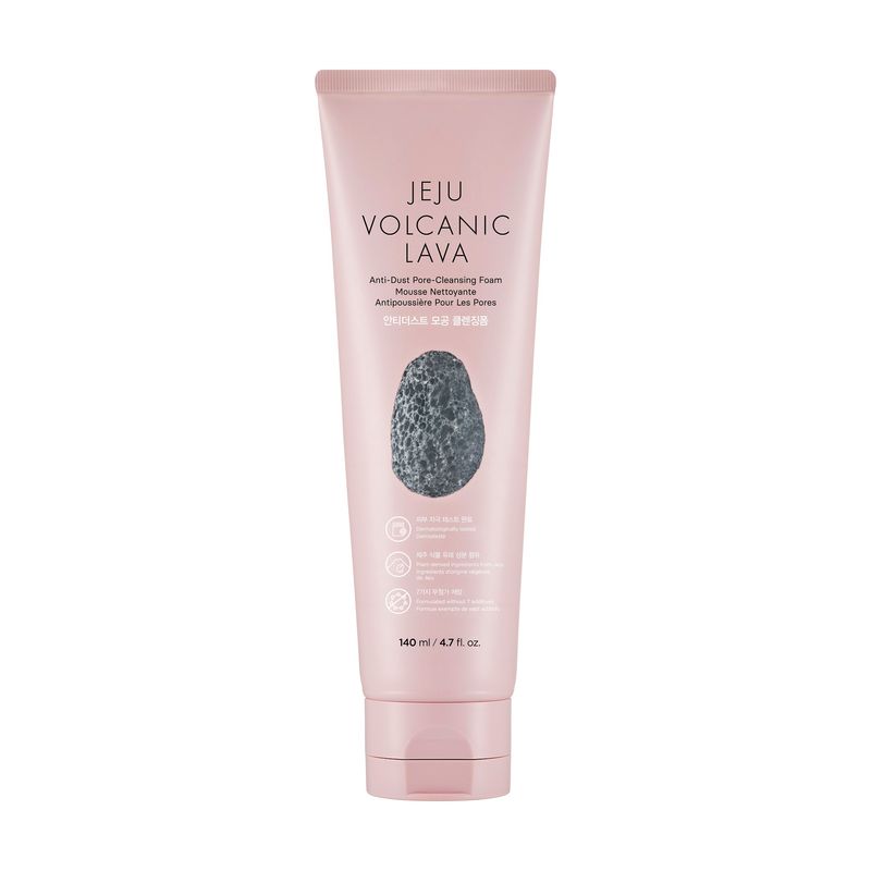The Face Shop Jeju Volcanic Lava Anti Dust Pore Cleansing Foam, Face Wash For Deep Skin Cleansing