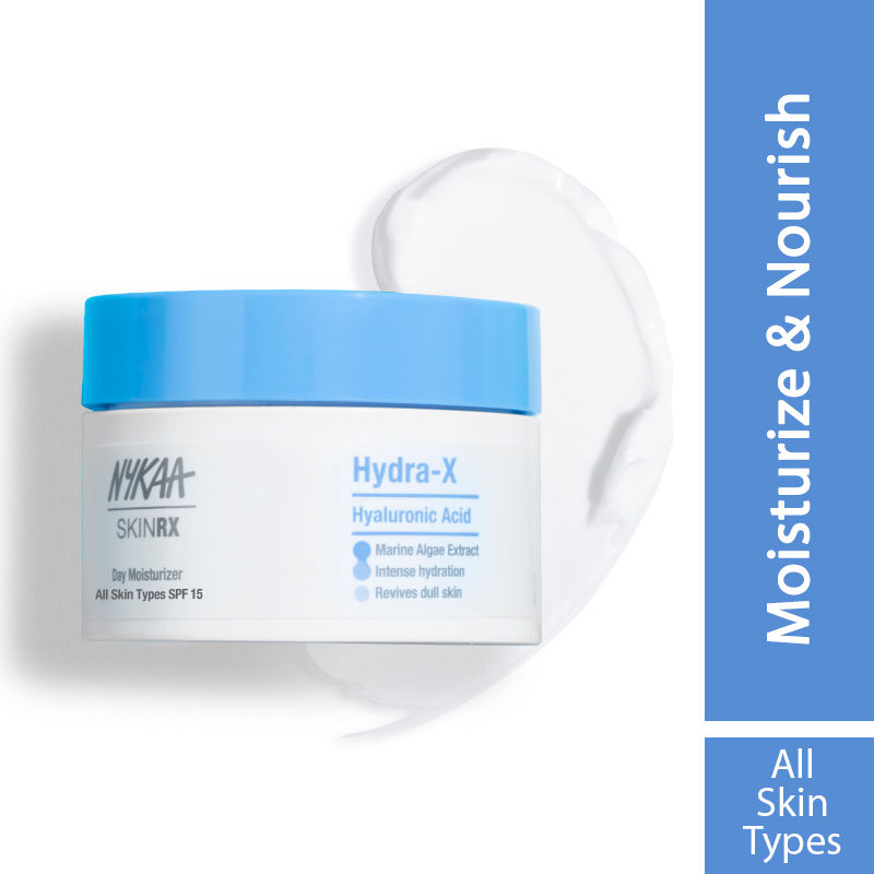 Nykaa Skinrx Hydra-X Hyaluronic Acid Face Day Moisturizer For Intense Hydration SPF 15 All Skin Types