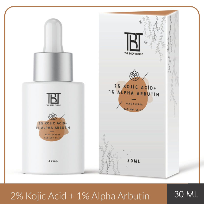 The Body Temple 2% Kojic Acid + 1% Alpha Arbutin Face Serum