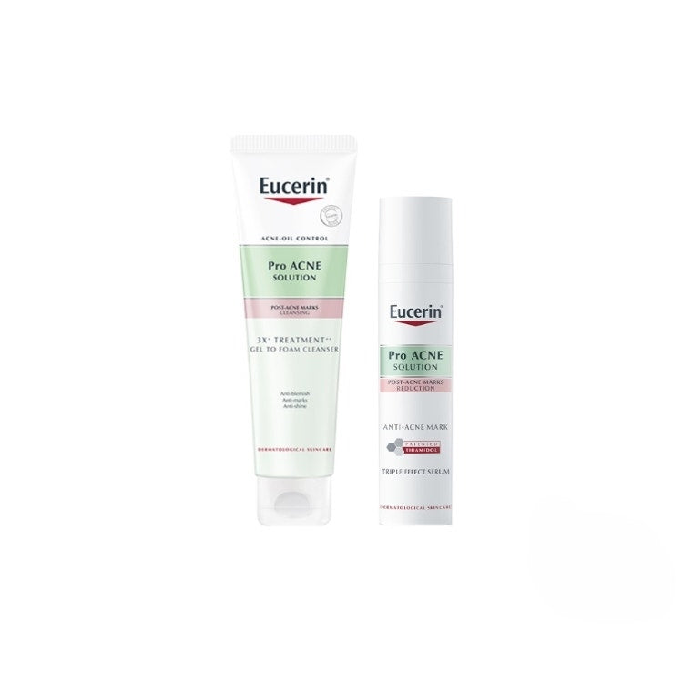 [Bundle of 2] Eucerin Proacne Solution Triple Effect Gel To Foam Cleanser 150ml + Eucerin Proacne Solution Triple Effect Serum 40ml (121119641 + 121112379)