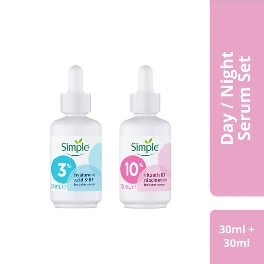 [Bundle of 2] Simple Hyaluronic Acid & B5 Booster Serum 30Ml + Simple Vit B3 Niacinamide Booster Serum 30Ml (121116733 + 121116734)