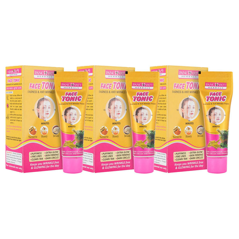 Panchvati Herbals Face Tonic Fairness & Anti Wrinkle - Pack Of 3