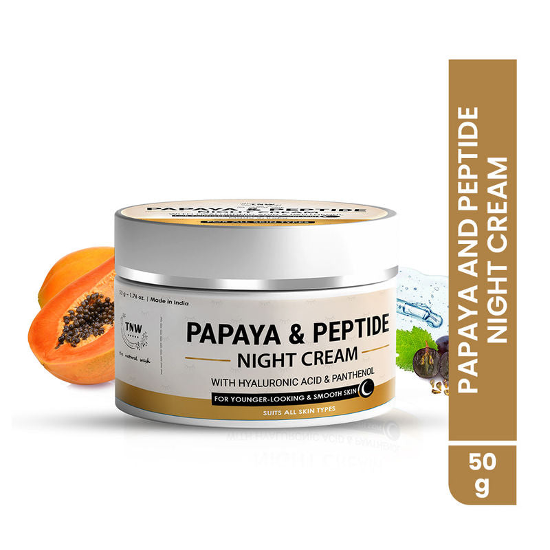 TNW The Natural Wash Papaya & Peptide Night Cream For Repairing Skin With Hyaluronic Acid