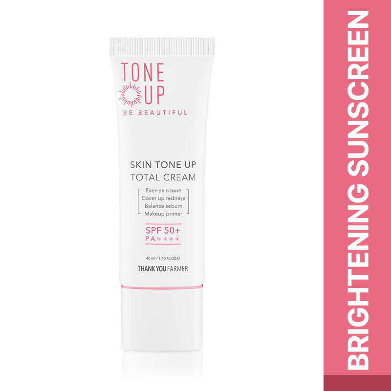 Thank You Farmer Korean Skin Tone Up Sunscreen SPF50+ PA++++ - with Niacinamide, Evens Out Skin Tone