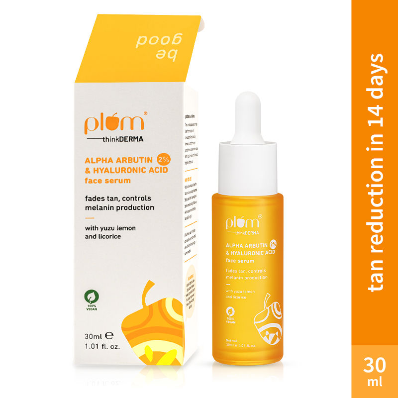 Plum 2% Alpha Arbutin & Hyaluronic Acid Face Serum With Yuzu Lemon - Fades Tan & Even-Toned Skin