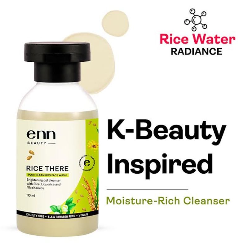 ENN Rice Water Cleanser, Face Wash For Glowing Skin & Even Skin Tone - Reduces Dark Spots