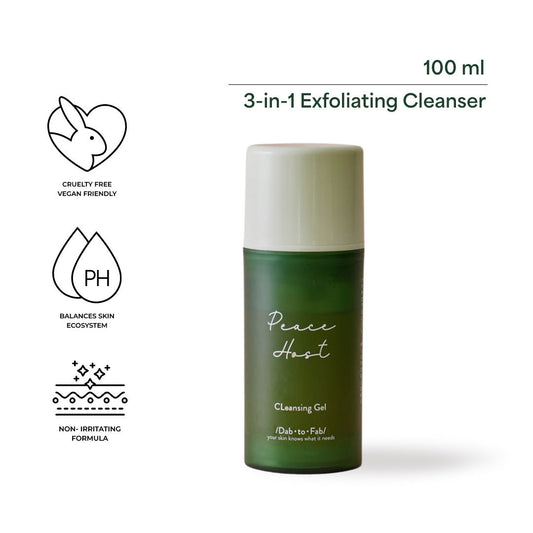 Dab to Fab Peace Host Balm to Gel Exfoliating Cleanser with Turmeric & Niacinamide for Dry & Sensitive Skin