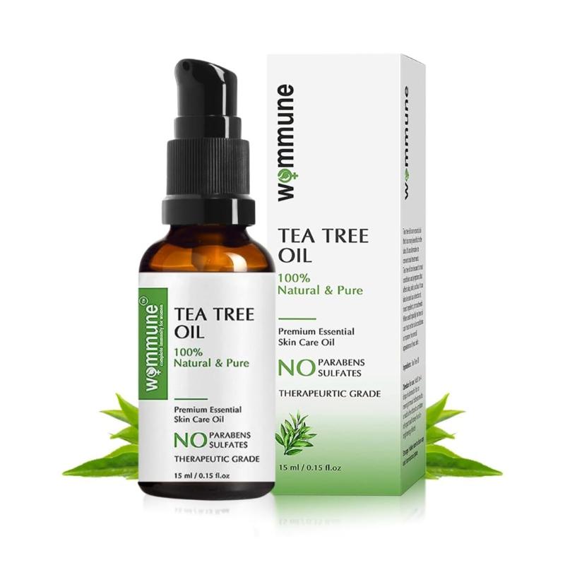 Wommune Tea Tree Essential Oils For Skin, Hair And Acne Care