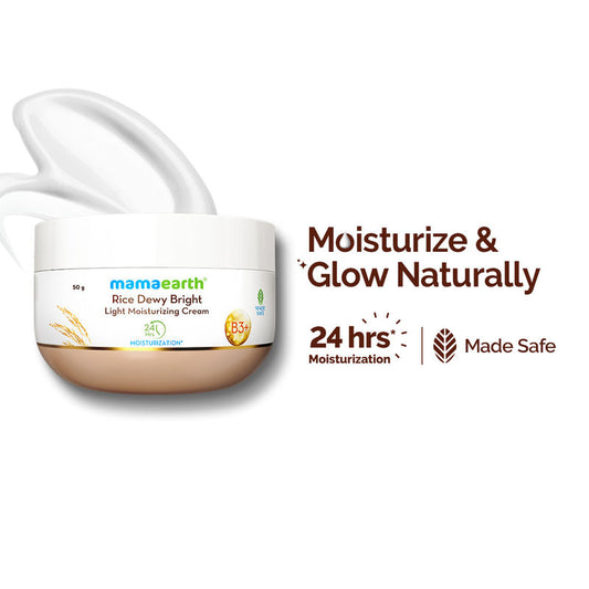 Mamaearth Rice Dewy Bright Light Moisturizing Cream With Rice Water & Niacinamide