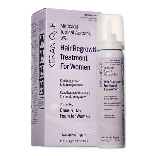 Keranique Hair Regrowth 5% Minoxidil Foam for Women 60-Day Supply
