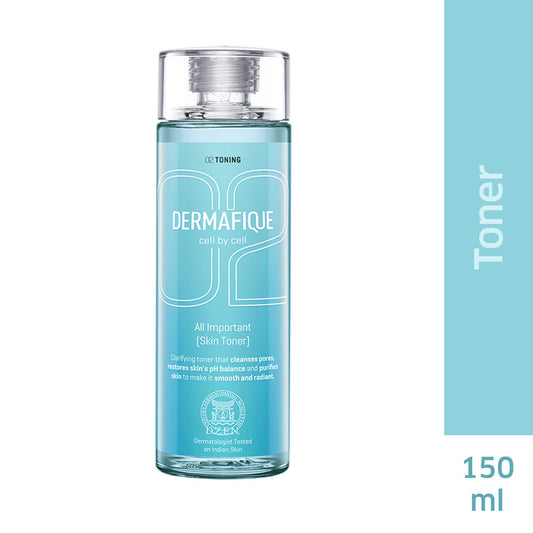 Dermafique All Important Alcohol Free Skin Toner With Vitamin E & Hyaluronic Acid, SLES Free (150ML)