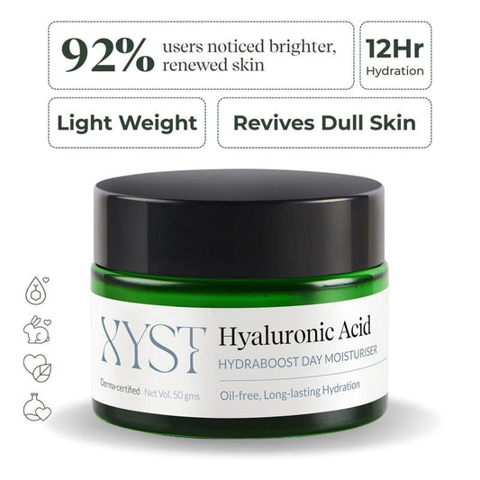 XYST Hyaluronic Acid Day Face Moisturizer - 12HR Hydration With Niacinamide For Dull Skin, Oil-Free