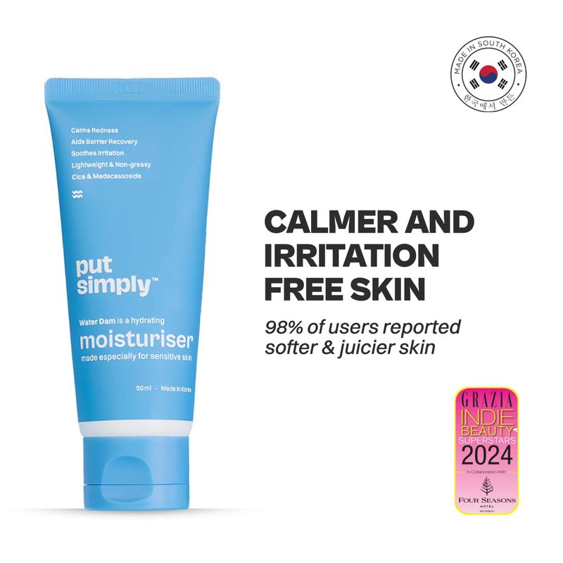 Put Simply Hydrating Gel Face Moisturizer,70% Cica , Calms Redness | Lightweight & Fast Absorbing