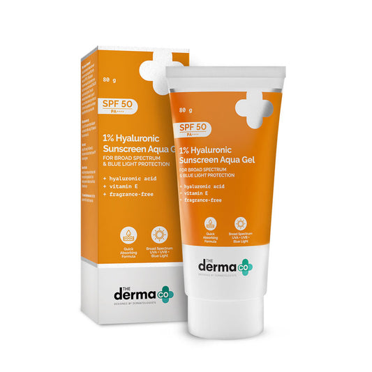 The Derma Co 1% Hyaluronic Sunscreen Spf 50 Pa+++ Aqua Gel For Normal To Oily Skin
