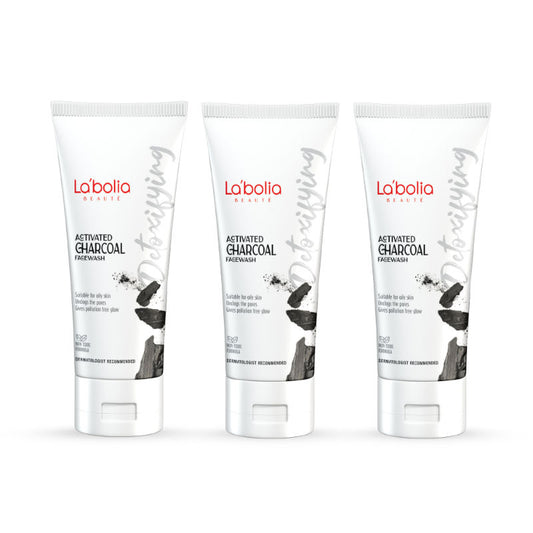 Labolia Beaute Charcoal Face Wash For Oily Skin & Removes Dark Spots - Pack Of 3