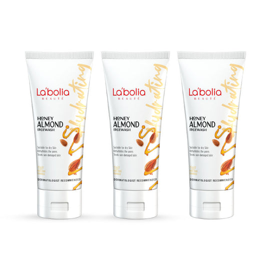 Labolia Beaute Honey Almond Face Wash For Dry & Flaky Skin- Pack Of 3