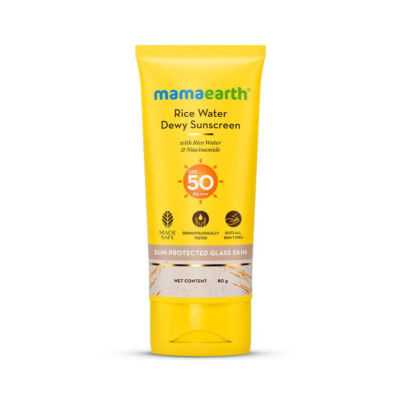 Mamaearth Rice Water Dewy Sunscreen SPF 50 for Tan Protection