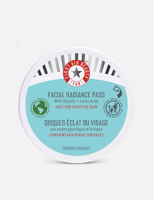 First Aid Beauty Facial Radiance Pads with Glycolic + Lactic Acids Compostable (28 PCS)