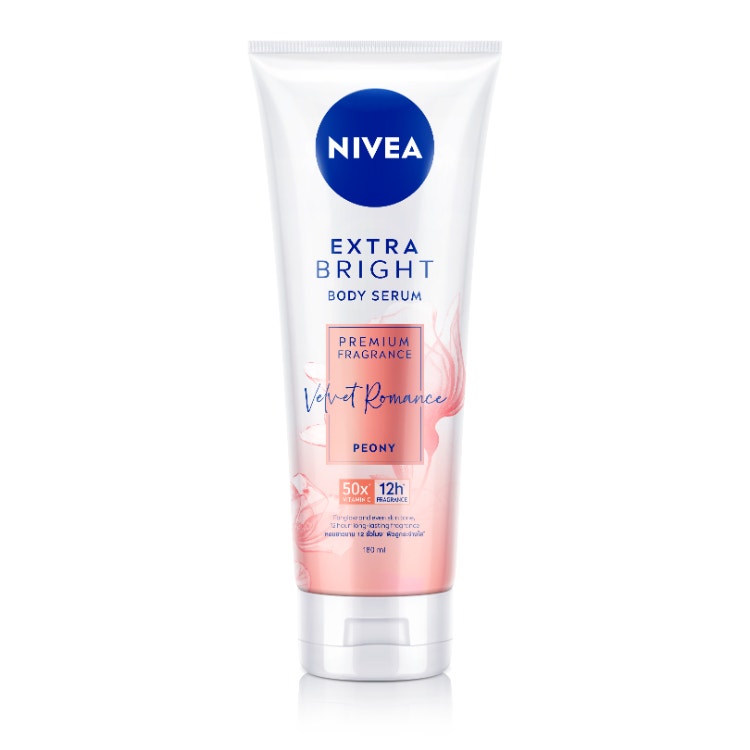 Nivea Extra Bright Premium Fragrance Velvet Romance (Peony) Body Serum 180Ml