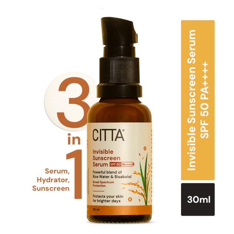Citta Invisible Sunscreen Serum Spf 50 Pa++++ For Oily Skin, No Whitecast, Non-Greasy.
