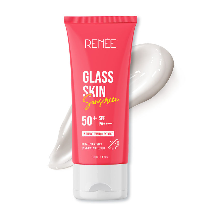 RENEE Glass Skin Gel Sunscreen with SPF 50+, Lightweight, Hydrating & Non-Sticky, Zero White Cast