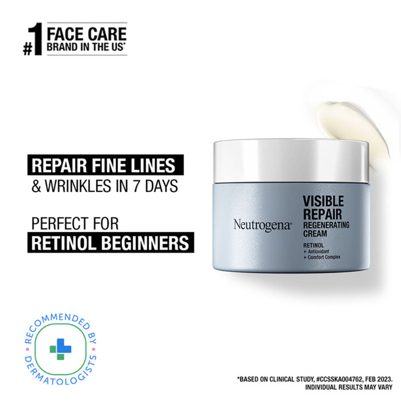 Neutrogena Visible Repair Retinol + Peptide Anti-Ageing Day & Night Cream For Wrinkles & Fine Lines