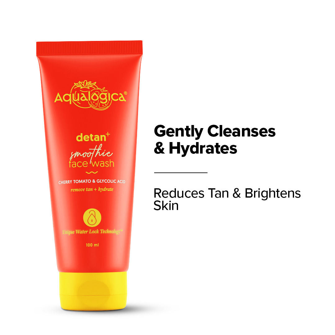 Aqualogica Detan+ Smoothie Face Wash with Glycolic Acid & Cherry Tomato for Tan Removal