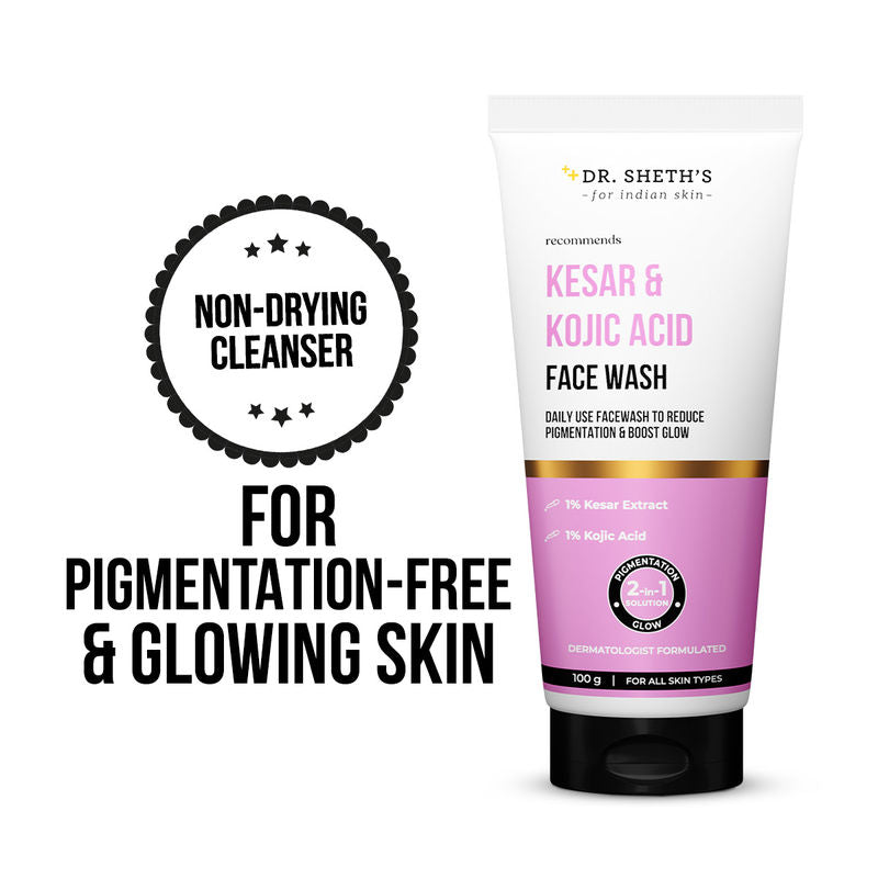 Dr. Sheth'S Kesar & Kojic Acid Facewash For All Skin Types