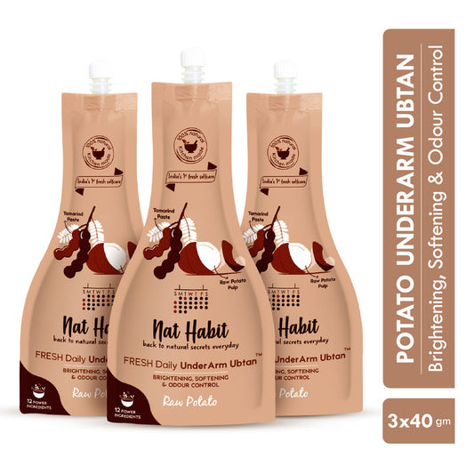 Nat Habit Fresh Raw Potato UnderArm Ubtan for Odour Control, Underarm Whitening & Darkness Removal