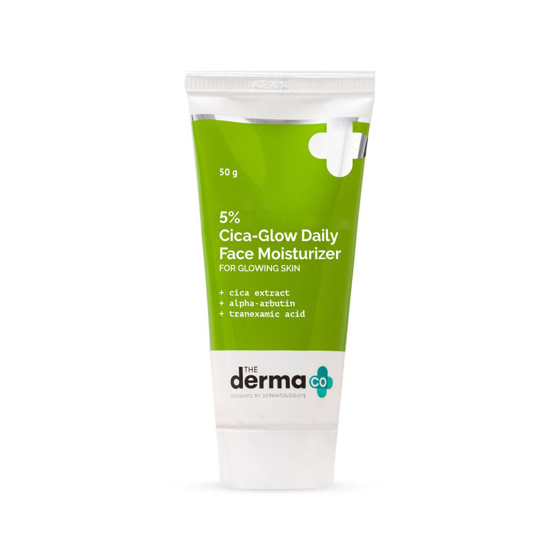 The Derma Co 5% Cica-glow Moisturizer With Alpha Arbutin & Tranexamic Acid For Glowing Skin