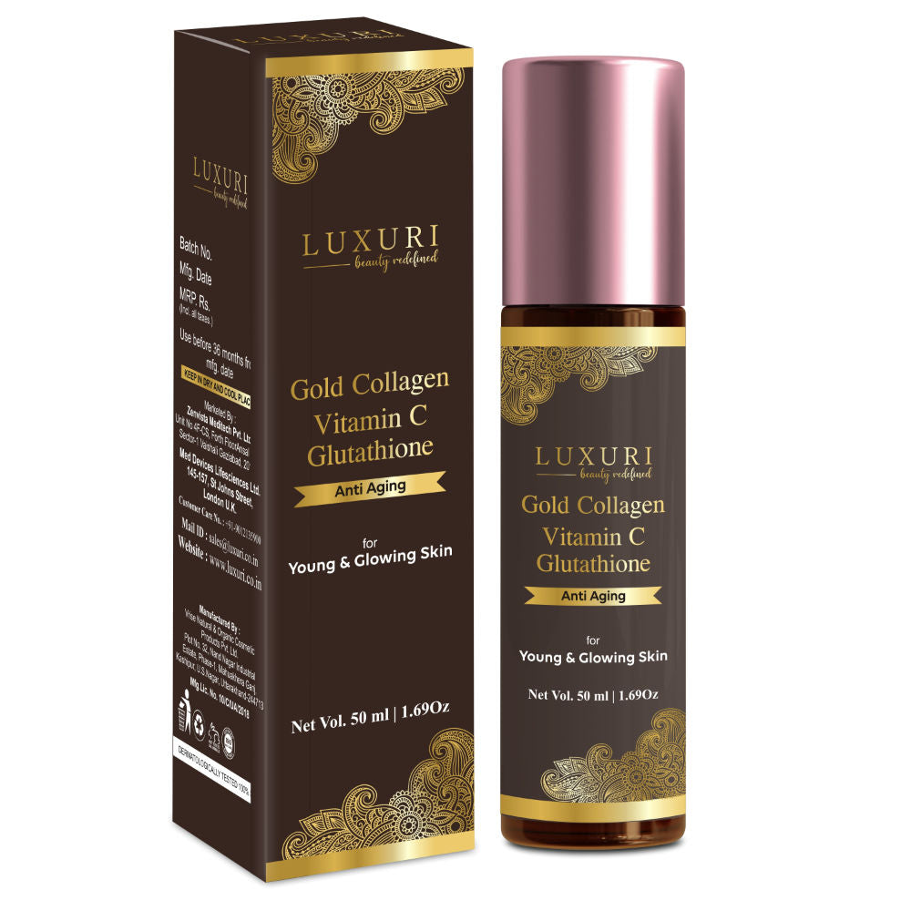 LUXURI GOLD COLLAGEN VITAMIN C GLUTATHIONE ANTI AGING SERUM