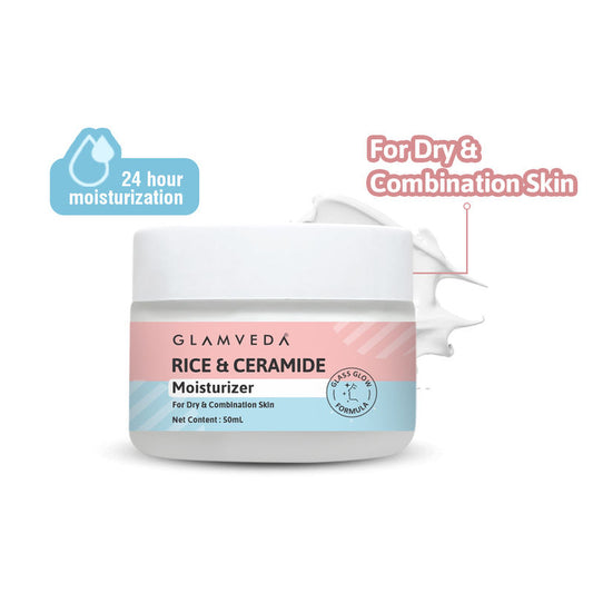 Glamveda Glass Skin Rice & Ceramide Face Moisturizer