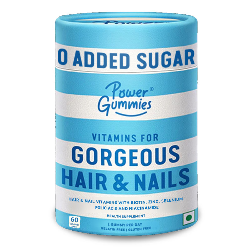Power Gummies Gorgeous Hair and Nails Gummies with 0 Added Sugar & New Heart Shape