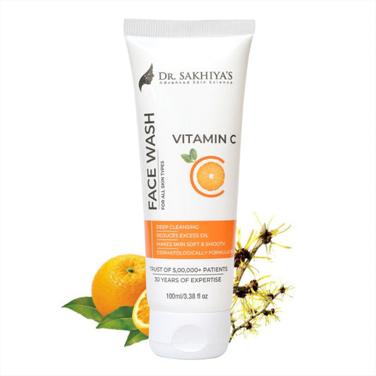 Dr. Sakhiya Vitamin C Face Wash Brightening & Antioxidant Cleanser for Glowing Skin