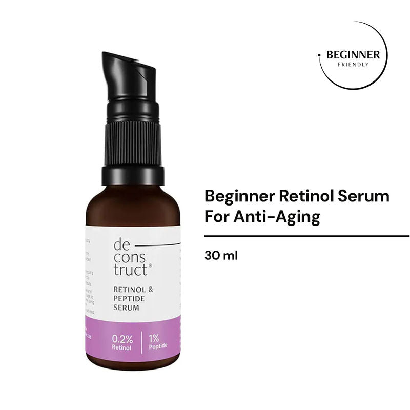 Deconstruct 0.2% Retinol Face Serum + 1% Peptide, Anti-Aging Serum, Beginner-Friendly