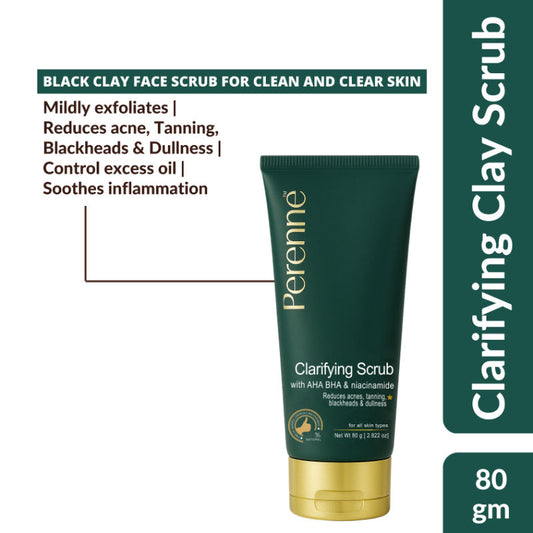 Perenne Clarifying Clay Scrub (With AHA, BHA, Niacinamide)