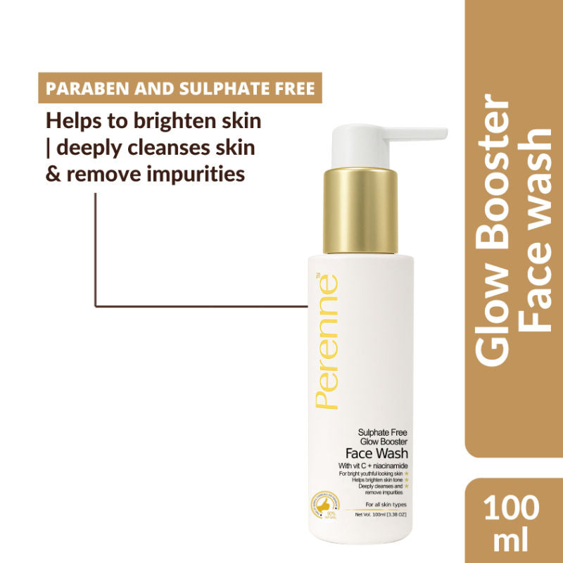 Perenne Sulphate Free Glow Booster Facewash With Vitamin C And Niacinamide