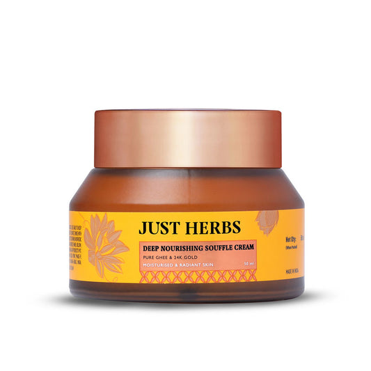 Just Herbs Pure Ghee 24K Gold Souffle Cream For Deep Nourished Moisturised Anti Ageing Skin