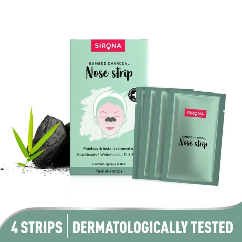 Sirona Natural Bamboo Charcoal Nose Strips For Women, Removes Blackheads,Whiteheads & Pore Cleanser