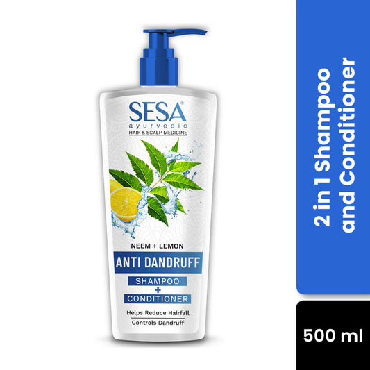 SESA Anti Dandruff Shampoo With Neem Lemon Helps Reduce Hairfall & Controls Dandruff - 500ml
