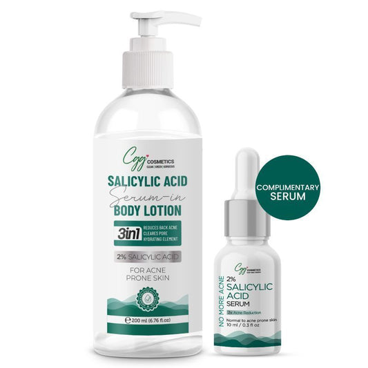 CGG COSMETICS 2% SALICYLIC ACID SERUM IN BODY LOTION WITH FREE SAMPLE OF 2% SALICYLIC SERUM