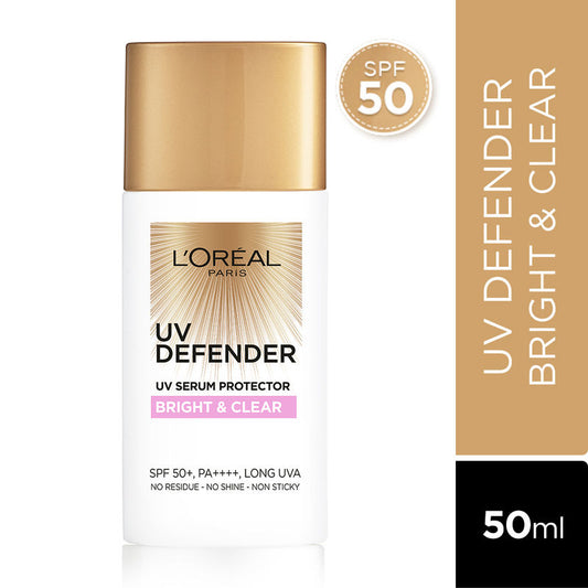 LOreal Paris UV Defender Serum Protector Sunscreen With SPF 50+ PA++++ Bright & Clear