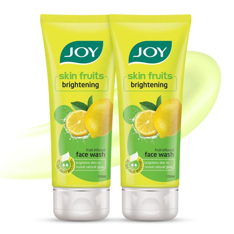Joy Skin Fruits Lemon Brightening Face Wash, with Vitamin C for Oil Control and Glowing Skin