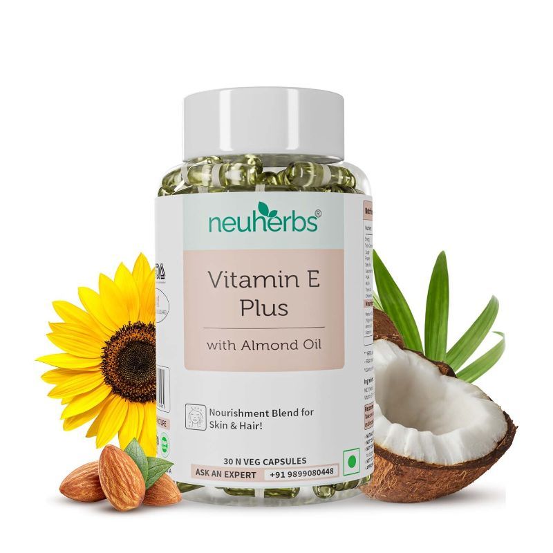 Neuherbs Vitamin E Plus from Sunflower and Almond Oil for Skin & Hair Glow with No Preservatives